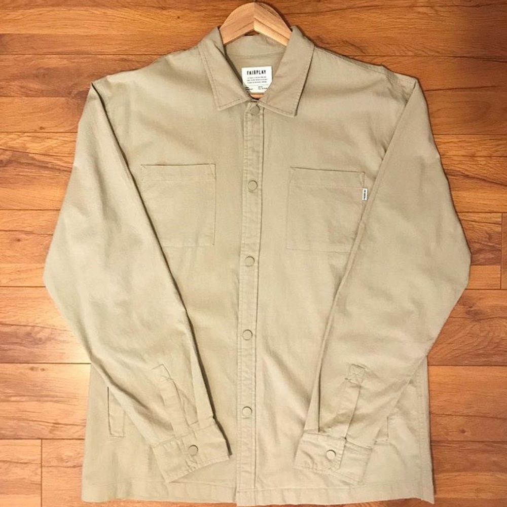 🚨Fairplay- Snap Closure Collared Shirt- Khaki
